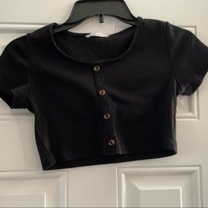 Black cropped top